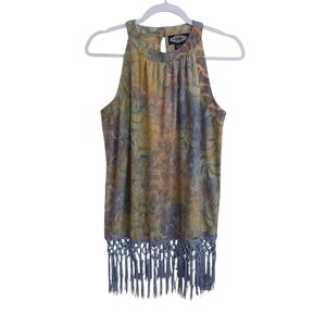 Oliver Sleeveless Green and Brown Tank Top for Casual Wear- size S